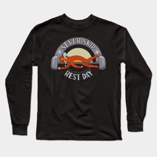 Never Skip Rest Day Fitness Gym Sloth Long Sleeve T-Shirt